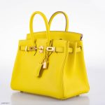 Hermes Birkin 25 Lime Swift Leather Gold Hardware - 2019, D - Image 12