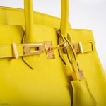 Hermes Birkin 25 Lime Swift Leather Gold Hardware - 2019, D - Image 7
