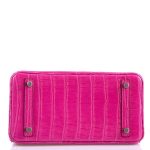 Hermes Birkin 25 Rose Shocking Matte Alligator Palladium Hardware- 2020,Y - Image 9