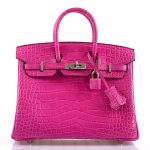 Hermes Birkin 25 Rose Shocking Matte Alligator Palladium Hardware- 2020,Y - Image 3