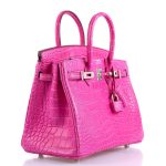 Hermes Birkin 25 Rose Shocking Matte Alligator Palladium Hardware- 2020,Y - Image 10