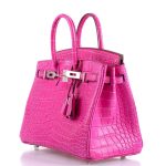 Hermes Birkin 25 Rose Shocking Matte Alligator Palladium Hardware- 2020,Y - Image 8