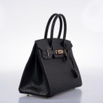 Hermes Birkin 30 Black Ostrich with Rose Gold Hardware - 2020, Y - Image 4