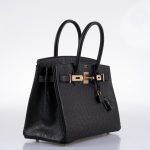 Hermes Birkin 30 Black Ostrich with Rose Gold Hardware - 2020, Y - Image 8