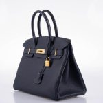 Hermes Birkin 30 Bleu (Blue) Nuit Togo with Gold Hardware - 2021, Z - Image 8