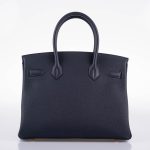 Hermes Birkin 30 Bleu (Blue) Nuit Togo with Gold Hardware - 2021, Z - Image 5