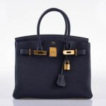 Hermes Birkin 30 Bleu (Blue) Nuit Togo with Gold Hardware - 2021, Z - Image 9