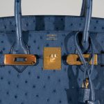 Hermes Birkin 30 Blue Roi Ostrich Gold Hardware - 2021, Z - Image 5