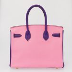 Hermes Birkin 30 HSS Rose Confetti & Anemone Chevre leather Brushed Gold Hardware - 2014, R Square - Image 6