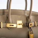 Hermes Birkin 30 HSS Trench & Craie Piping Togo Brushed Gold Hardware - 2016, X - Image 11