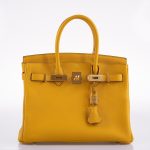 Hermes Birkin 30 Jaune Ambre Togo Gold Hardware - 2018, C - Image 10