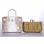 Hermes Birkin 30 Matte Himalayan Niloticus Crocodile with Diamonds & White Gold Hardware - Image 21
