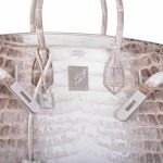 Hermes Birkin 30 Matte Himalayan Niloticus Crocodile with Diamonds & White Gold Hardware - Image 18