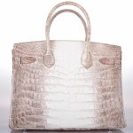 Hermes Birkin 30 Matte Himalayan Niloticus Crocodile with Diamonds & White Gold Hardware - Image 4