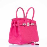 Hermes Birkin 30 Rose Tyrien Ostrich Palladium Hardware - 2020, Y - Image 4