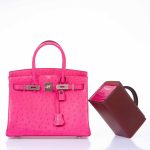 Hermes Birkin 30 Rose Tyrien Ostrich Palladium Hardware - 2020, Y - Image 9