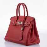 Hermes Birkin 30 Rouge Garance Togo with Palladium Hardware - 2007, K Square - Image 10