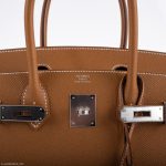 Hermes Birkin 30 Sellier Gold Madame Grain leather Palladium Hardware - 2020, Y - Image 7