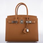 Hermes Birkin 30 Sellier Gold Madame Grain leather Palladium Hardware - 2020, Y - Image 9