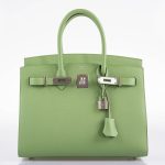 Hermes Birkin 30 Sellier Vert Criquet Madame Grain Palladium Hardware - 2020, Y - Image 8