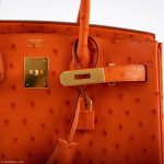 Hermes Birkin 30 Tangerine Ostrich with Gold Hardware - 2016, X - Image 7