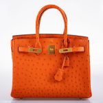 Hermes Birkin 30 Tangerine Ostrich with Gold Hardware - 2016, X - Image 3