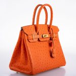 Hermes Birkin 30 Tangerine Ostrich with Gold Hardware - 2016, X - Image 9