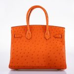Hermes Birkin 30 Tangerine Ostrich with Gold Hardware - 2016, X - Image 12