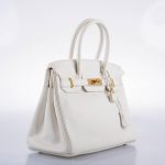 Hermes Birkin 30 White Clemence with Gold Hardware - 2016, X - Image 2