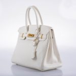 Hermes Birkin 30 White Clemence with Gold Hardware - 2016, X - Image 3