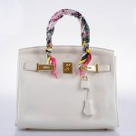 Hermes Birkin 30 White Clemence with Gold Hardware - 2016, X - Image 4