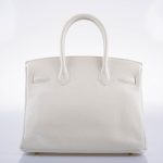 Hermes Birkin 30 White Clemence with Gold Hardware - 2016, X - Image 5