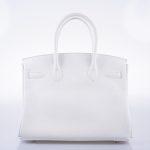 Hermes Birkin 30 White Clemence with Palladium Hardware - 2016, X - Image 12