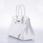 Hermes Birkin 30 White Clemence with Palladium Hardware - 2016, X - Image 13