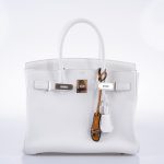 Hermes Birkin 30 White Clemence with Palladium Hardware - 2016, X - Image 6