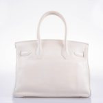 Hermes Birkin 30 White Swift with Palladium Hardware - 2007, K Square - Image 7
