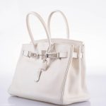 Hermes Birkin 30 White Swift with Palladium Hardware - 2007, K Square - Image 3