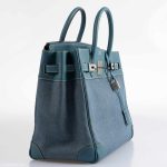 Hermes Birkin 32 HAC Denim & Blue Jean Gulliver Leather Palladium Hardware - Image 6