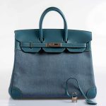 Hermes Birkin 32 HAC Denim & Blue Jean Gulliver Leather Palladium Hardware - Image 7