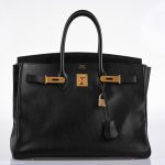Hermes Birkin 35 Black Ardenne Gold Hardware - C Square - Image 6