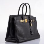Hermes Birkin 35 Black Ardennes Leather Gold Hardware - Circle W - Image 10