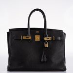 Hermes Birkin 35 Black Ardennes Leather Gold Hardware - Circle W - Image 9
