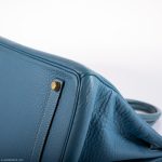 Hermes Birkin 35 Blue Jean Togo Gold Hardware - Square G - Image 6