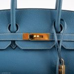 Hermes Birkin 35 Blue Jean Togo Gold Hardware - Square G - Image 7