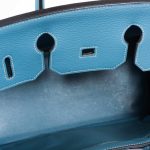 Hermes Birkin 35 Blue Jean Togo Gold Hardware - Square G - Image 8