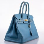 Hermes Birkin 35 Blue Jean Togo Gold Hardware - Square G - Image 2