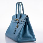 Hermes Birkin 35 Blue Jean Togo Gold Hardware - Square G - Image 3