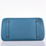 Hermes Birkin 35 Blue Jean Togo Gold Hardware - Square G - Image 13