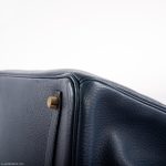 Hermes Birkin 35 Blue Saphire Ardennes leather Gold Hardware - Z Circle - Image 10