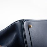 Hermes Birkin 35 Blue Saphire Ardennes leather Gold Hardware - Z Circle - Image 11